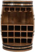 Dispur Solid Mango Wood Barrel Wine Cabinet