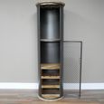 Bar Cabinet - Black Metal - 1 Door - Curved