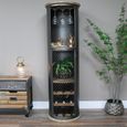 Bar Cabinet - Black Metal - 1 Door - Curved