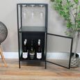 Wine Cabinet - Black Metal - 1 Door