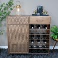 Bar Cabinet - Copper Metal - 1 Door - 2 Drawer