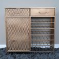 Bar Cabinet - Copper Metal - 1 Door - 2 Drawer