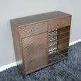 Bar Cabinet - Copper Metal - 1 Door - 2 Drawer