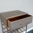 Bar Cabinet - Copper Metal - 1 Drawer