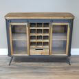 Wine Cabinet - Fir Wood and Metal - 2 Door