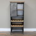 Wine Cabinet - Fir Wood and Metal