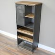 Wine Cabinet - Fir Wood and Metal