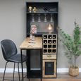 Bar Cabinet - Mango Wood and Black Metal - Large
