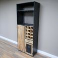 Bar Cabinet - Mango Wood and Black Metal - Large