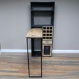 Bar Cabinet - Mango Wood and Black Metal - Large
