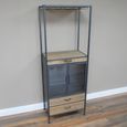 Wine Cabinet - Wood and Metal - 2 Door - 2 Drawer