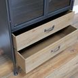 Wine Cabinet - Wood and Metal - 2 Door - 2 Drawer