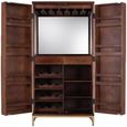 Flora Tall Bar Cabinet - 2 Door - Dark - Mango Wood