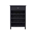 Lindon Storage Wine Cabinet - 1 Drawer - Black