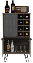 Nevada Grey Oak Effect Wine Cabinet with Hairpin Legs