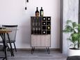 Nevada Grey Oak Effect Wine Cabinet with Hairpin Legs