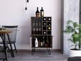 Nevada Grey Oak Effect Wine Cabinet with Hairpin Legs