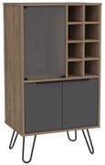Vegas Grey Wine Cabinet with Hairpin Legs