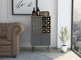 Vegas Grey Wine Cabinet with Hairpin Legs