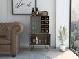 Vegas Grey Wine Cabinet with Hairpin Legs