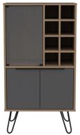 Vegas Grey Wine Cabinet with Hairpin Legs