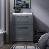 Grey High Gloss Chest of Drawer
