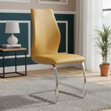 Yellow Leather Dining Chairs