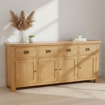 Salisbury Premium Extra Large Sideboard - 4 Door - Oak - 191cm