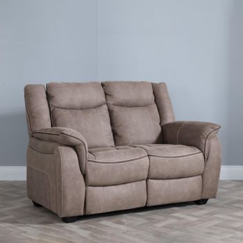 Seville Sofa - 2 Seater - Brown Fabric
