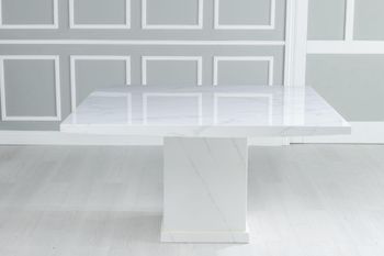 Turin 8 Seater White Marble Square Dining Table - 140cm | CFS UK