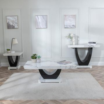 Humz Madrid White Marble and Black High Gloss