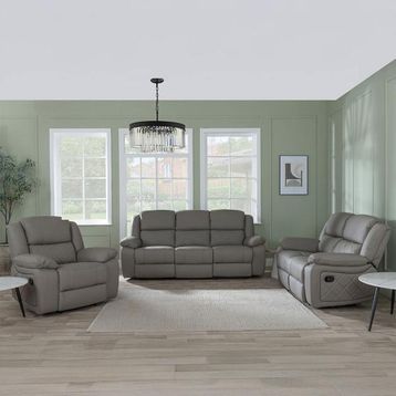 Humz Bentley Light Grey Leather Sofa