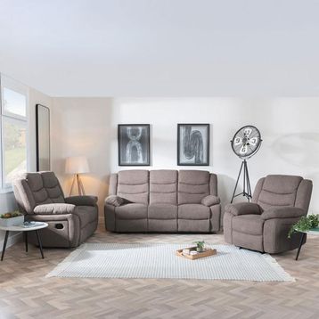 Humz Windsor Brown Fabric Sofa