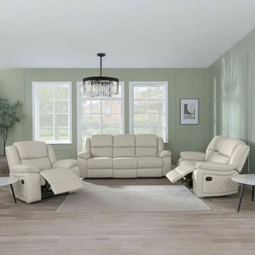 Urban Deco Bentley Cream Leather Sofa