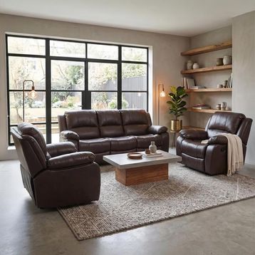 Humz London Brown Leather Sofa