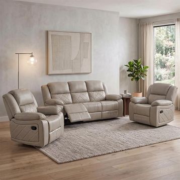 Humz Bentley Grey Leather Sofa