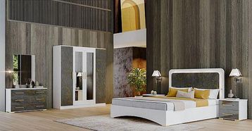 Ben Company Dalia Grey Gold Bedroom
