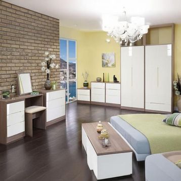 Monaco High Gloss Cream and Toronto Walnut