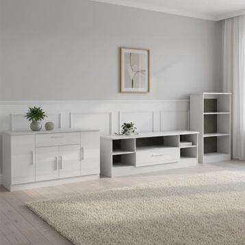 Knightsbridge High Gloss White Living