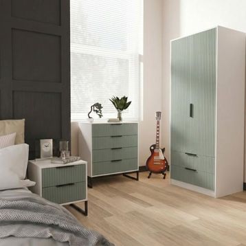 Welcome Furniture Fluted Reed Green and White Matt