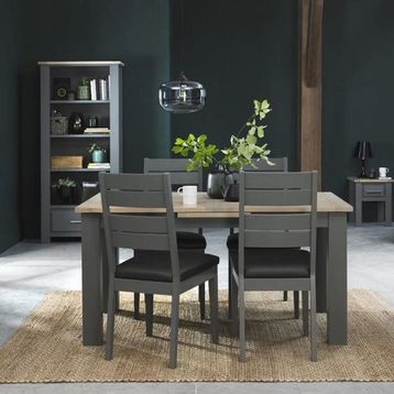 Bentley Designs Oakham Dark Grey and Scandi Oak Dining