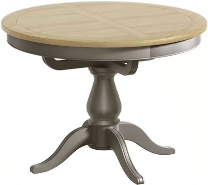 Harmony Grey 2 4 Seater Round Extending Dining Table Single Pedestal Base CFS UK