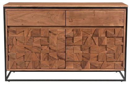 Axis Acacia Wood Small Door Sideboard Geomatric CFS UK