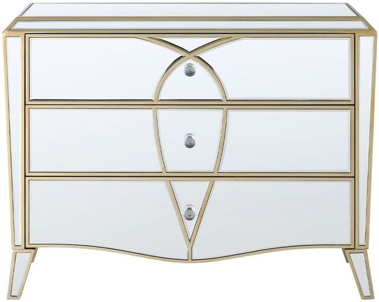 Pristina Champagne Mirrored 3 Drawer Chest