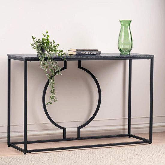Alora Marble Effect and Metal Console Table