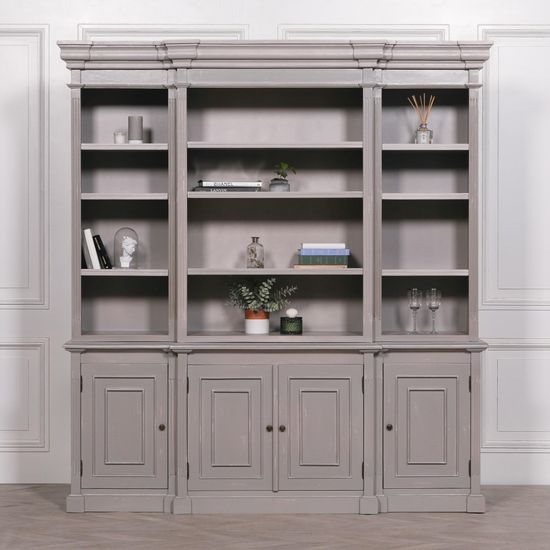 Distressed Grey Large Display Cabinet