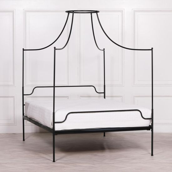 Black Metal 5ft King Size Poster Bed