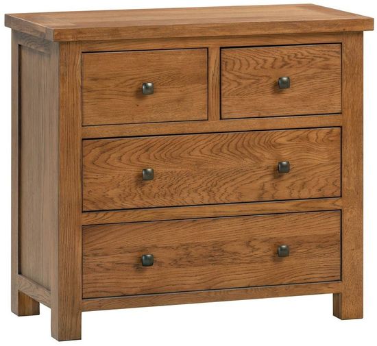 Original Rustic Oak 2+2 Drawer Chest