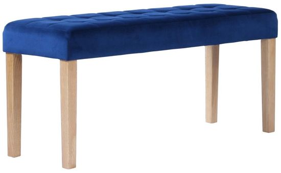 Ashbury Blue Fabric Small Dining Bench