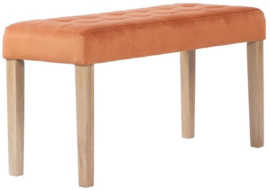 Ashbury Orange Fabric Small Dining Bench